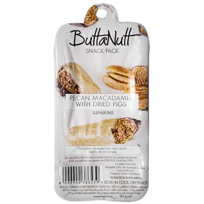 Buttanutt Pecan Macadamia with Dried Figs - Snack Pack