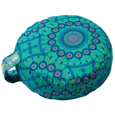 Simply Shweshwe Zafu Cushion - Verdant Mandala 