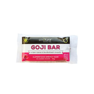 O'Natural Raw Chocolate Bar - Goji Berry Energy Bar
