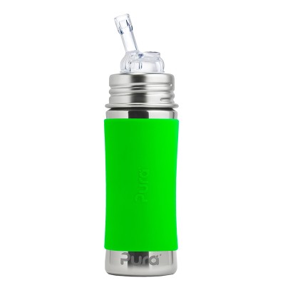 Pura Stainless Steel Green Straw Bottle