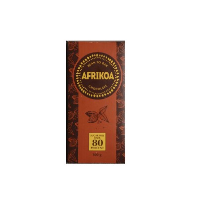 Afrikoa Sugar-Free 80% Dark Chocolate Bar