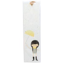 Growing Paper Bookmark - Girl with Umbrella