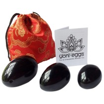 Yoni Egg Black Obsidian - Set of 3